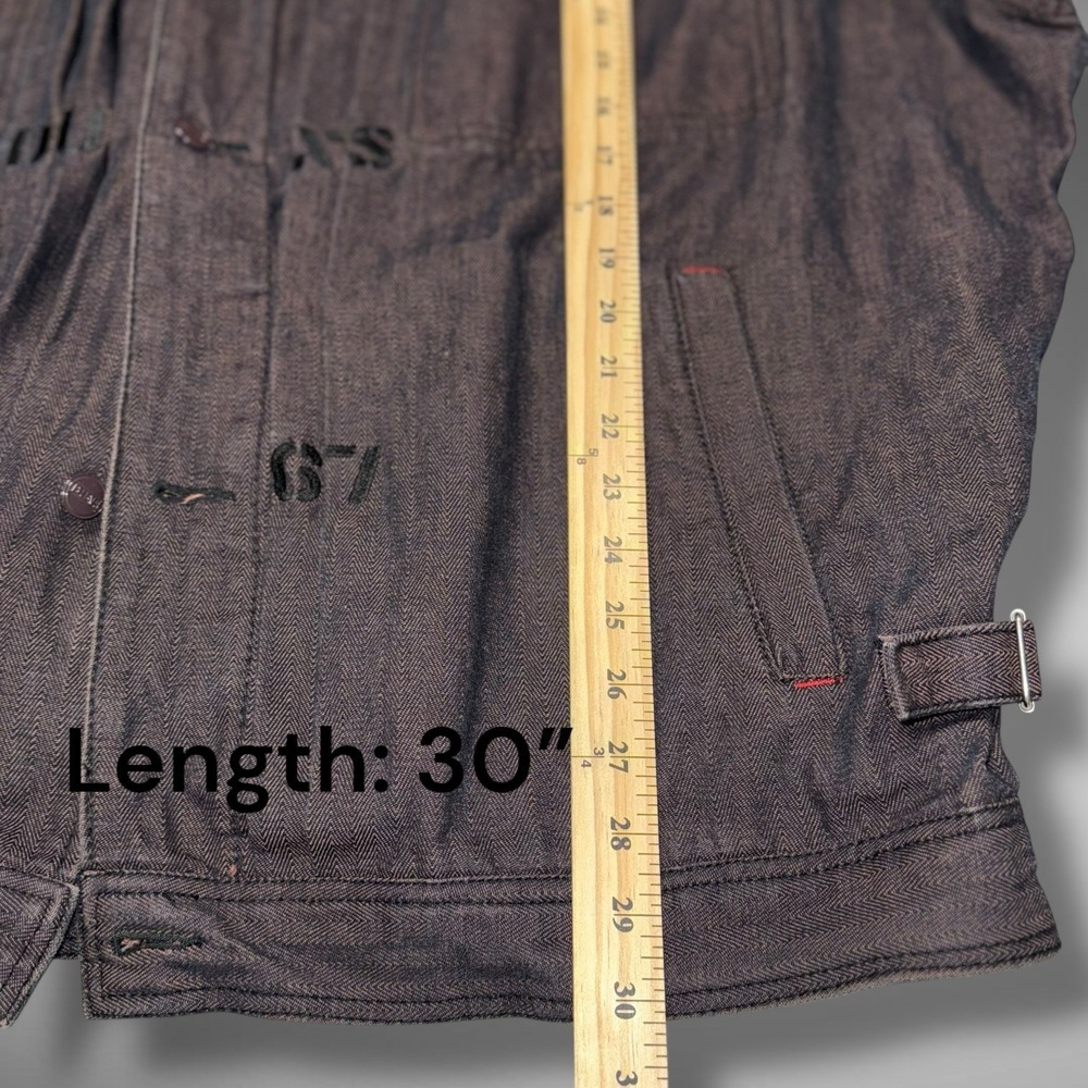 Willie Esco DUNS Jacket Mens 3XL XXXL Brown Denim Utility Baggy‎ Coat Y2K - Picture 7 of 14